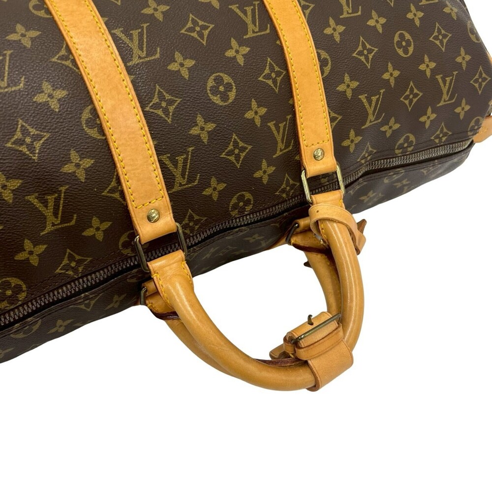 LOUIS VUITTON Vintage Brown Monogram Leather Keepall 50 Boston Bag - Picture 4 of 9